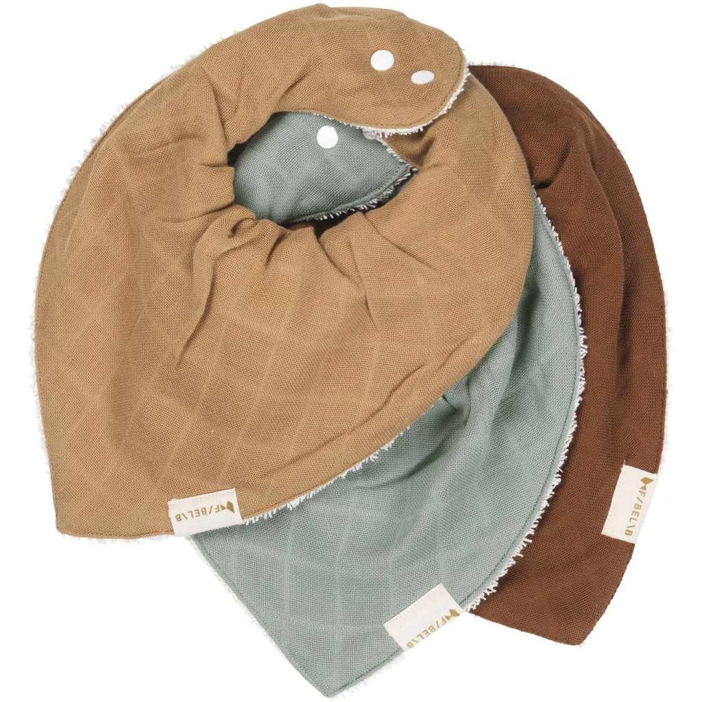 Fabelab Bandana bib - Turf - 3-pack Bibs Eucalyptus