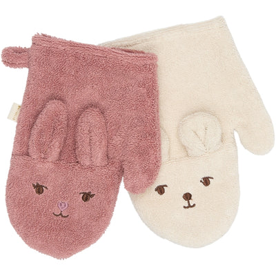Fabelab Bath Mitts - 2 pack - Bear and Bunny Bathrobes & Towels Ash Rose