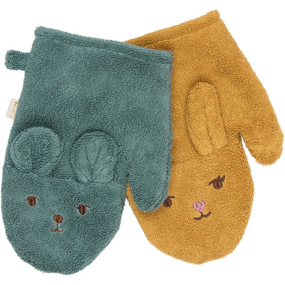 Fabelab Bath Mitts - 2 pack - Bear and Bunny Bathrobes & Towels Wood Thrush