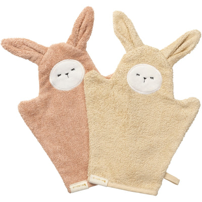 Fabelab Bath Mitts - Bunny - 2 pack - Old Rose Bathrobes & Towels Multi Colours