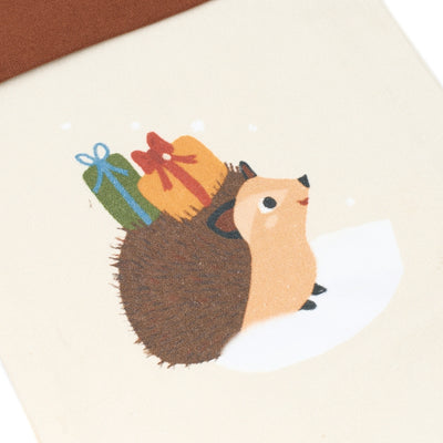 Fabelab Christmas Stocking - printed - Woodland Hedgehog Decoration Oat Milk