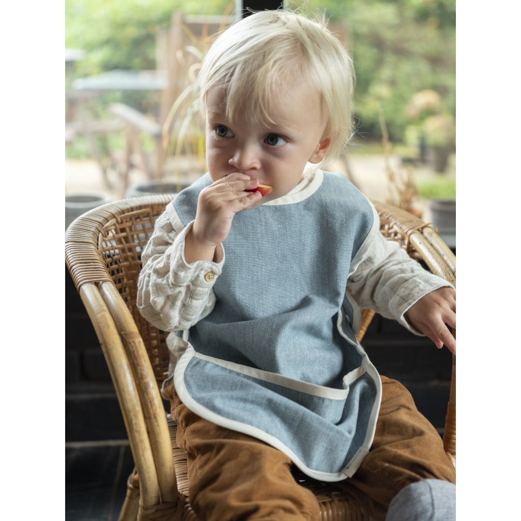 Fabelab Cross Back Bib - Chambray Blue Spruce Bibs Blue Spruce