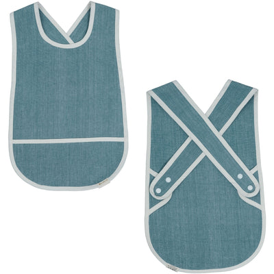 Fabelab Cross Back Bib - Chambray Blue Spruce Bibs Blue Spruce