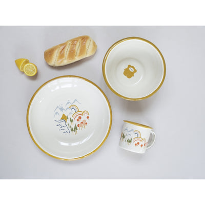 Fabelab Enamel Kids Meal Set - Land of Fabelab - 3 pcs Tableware Multi Print