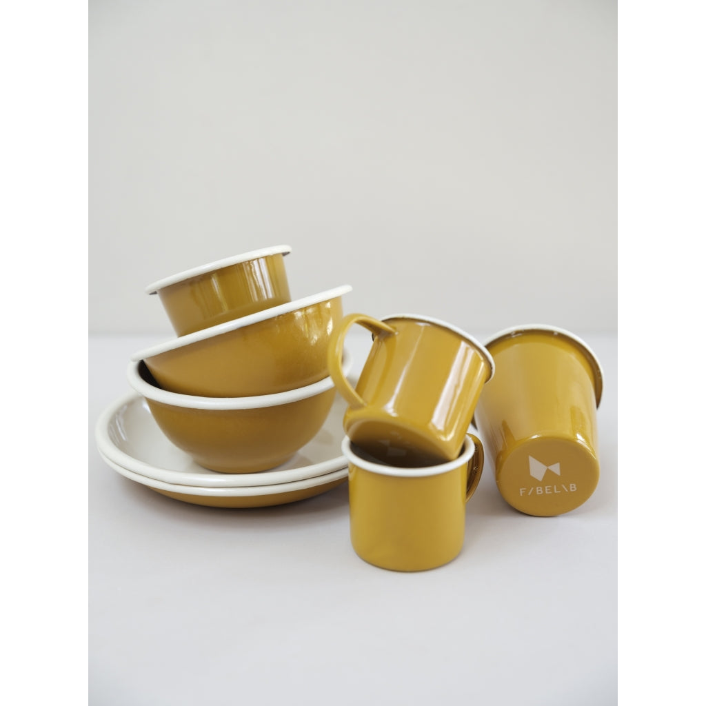 Fabelab Enamel Plate - Ochre - 2 pcs Tableware Ochre