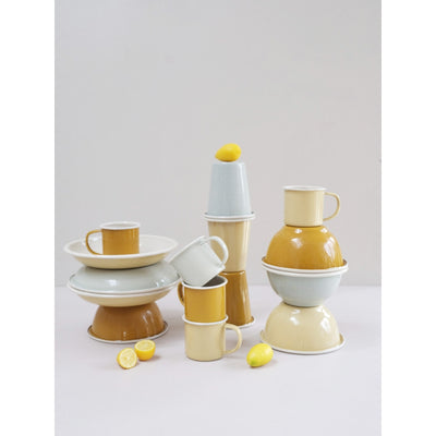 Fabelab Enamel Plate - Pale Yellow - 2 pcs Tableware Pale Yellow