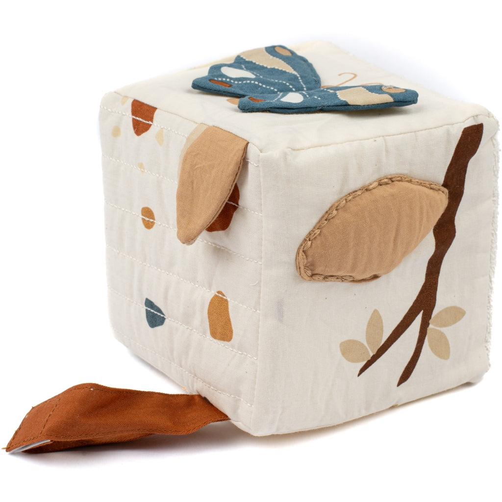 Fabelab Fabric Cube - Little Butterfly Baby Toys Natural (unbleached cotton)