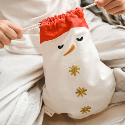 Fabelab Gift Bag - Snowman Decoration Natural (unbleached cotton)