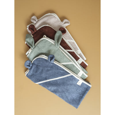 Fabelab Hooded Baby Towel - Bear - Blue Spruce Bathrobes & Towels Blue Spruce