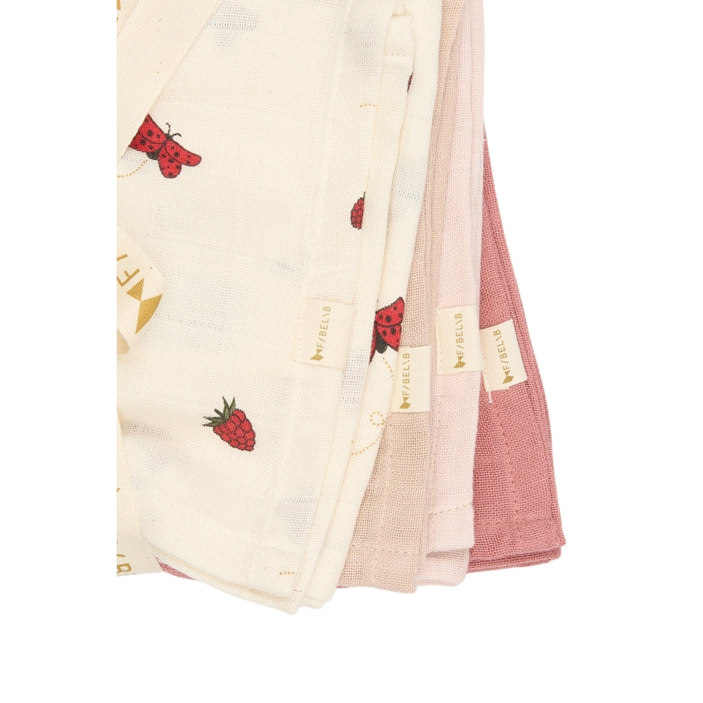 Fabelab Muslin 4-pack - Into The Garden Swaddles & Muslin Cloths Ash Rose