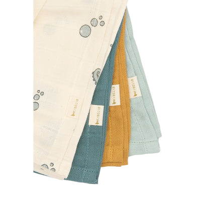 Fabelab Muslin 4-pack - Under The Sea Swaddles & Muslin Cloths Goblin Blue