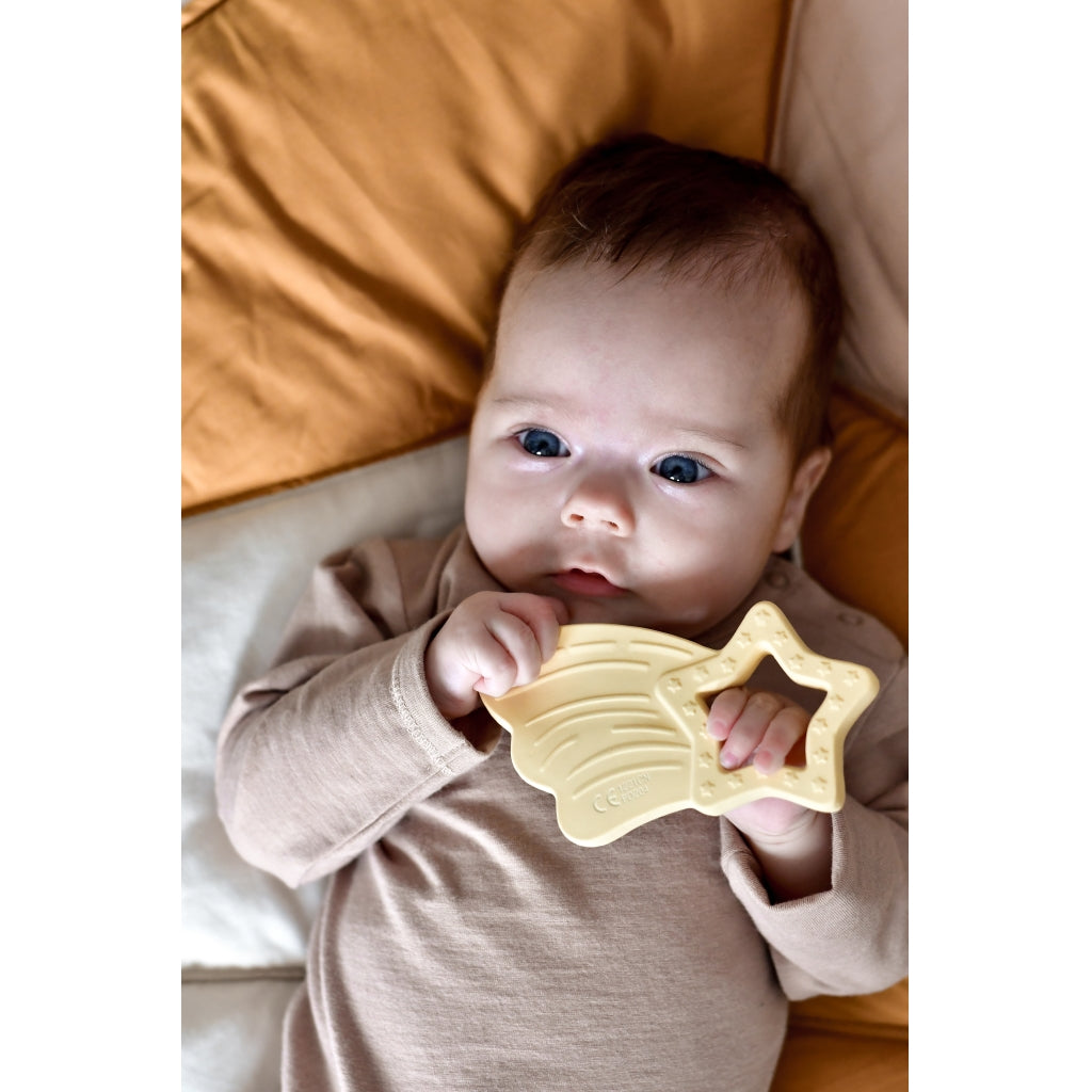 Fabelab Natural Rubber Teether - Shooting Star - Pale Yellow Cuddles & Comforters & Teethers Pale Yellow