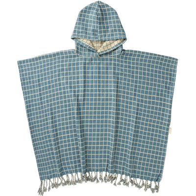 Fabelab Poncho - Grid Bathrobes & Towels Blue Spruce