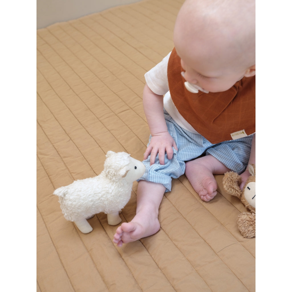 Fabelab Rattle - Sheep Sam Teddies Natural (unbleached cotton)