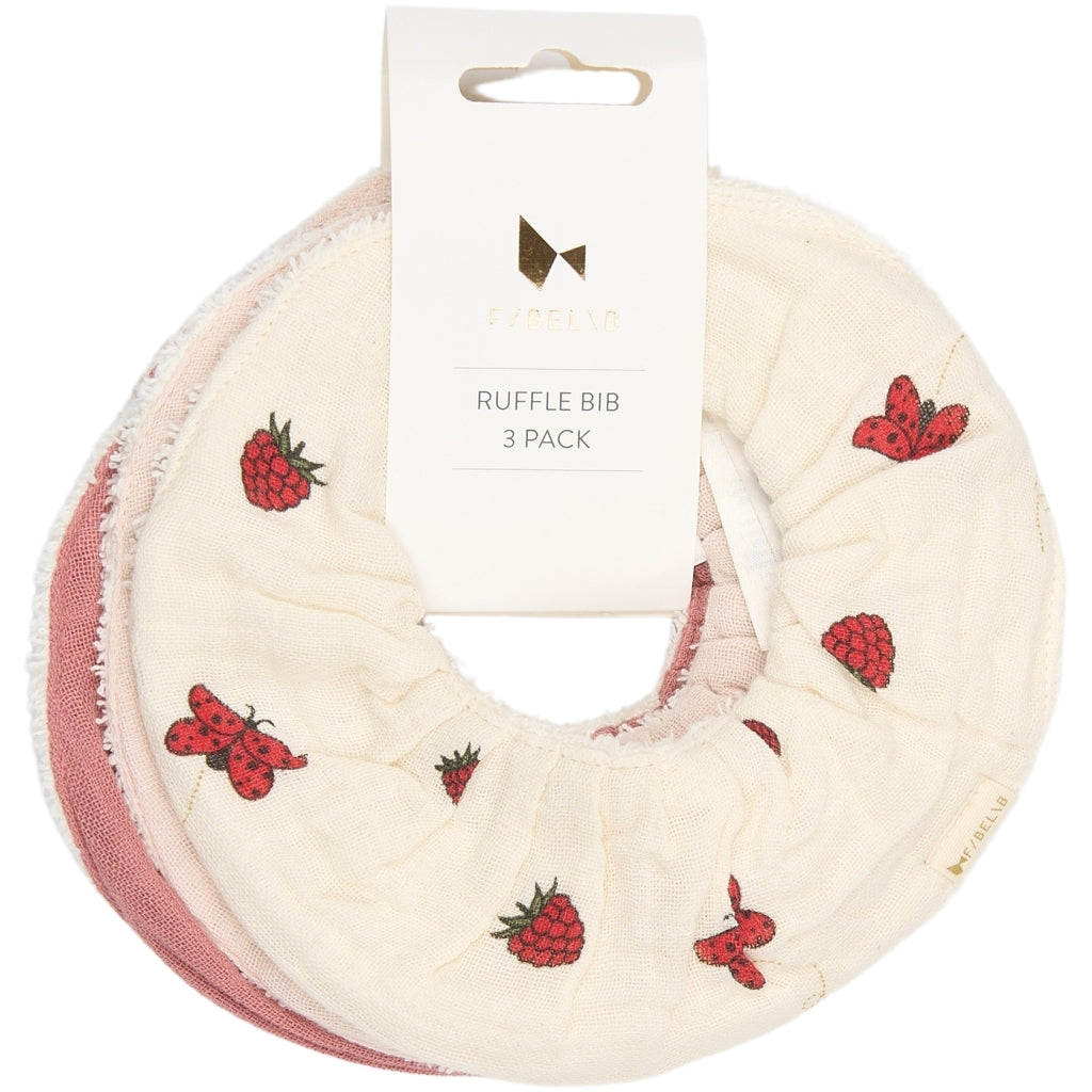 Fabelab Ruffle Bib 3-pack - Into The Garden Bibs Ash Rose