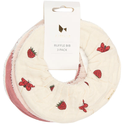 Fabelab Ruffle Bib 3-pack - Into The Garden Bibs Ash Rose