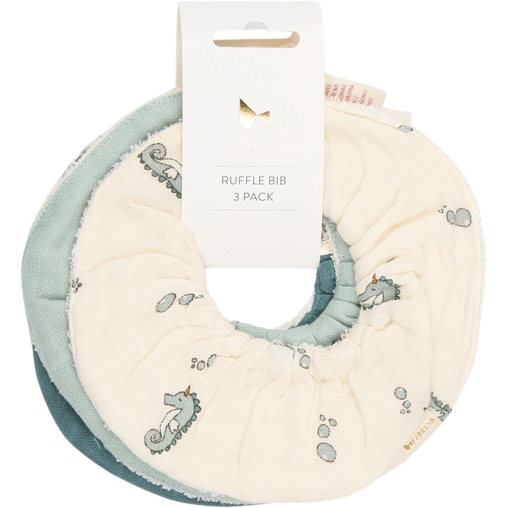 Fabelab Ruffle Bib 3-pack - Under The Sea Bibs Goblin Blue