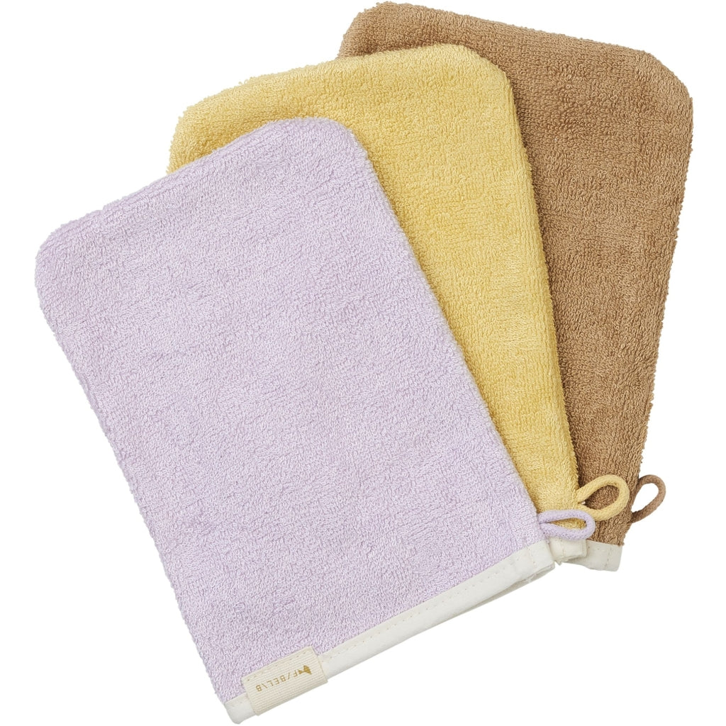 Fabelab Bath Mitts - Star Dust - 3 pack Bathrobes & Towels Lilac