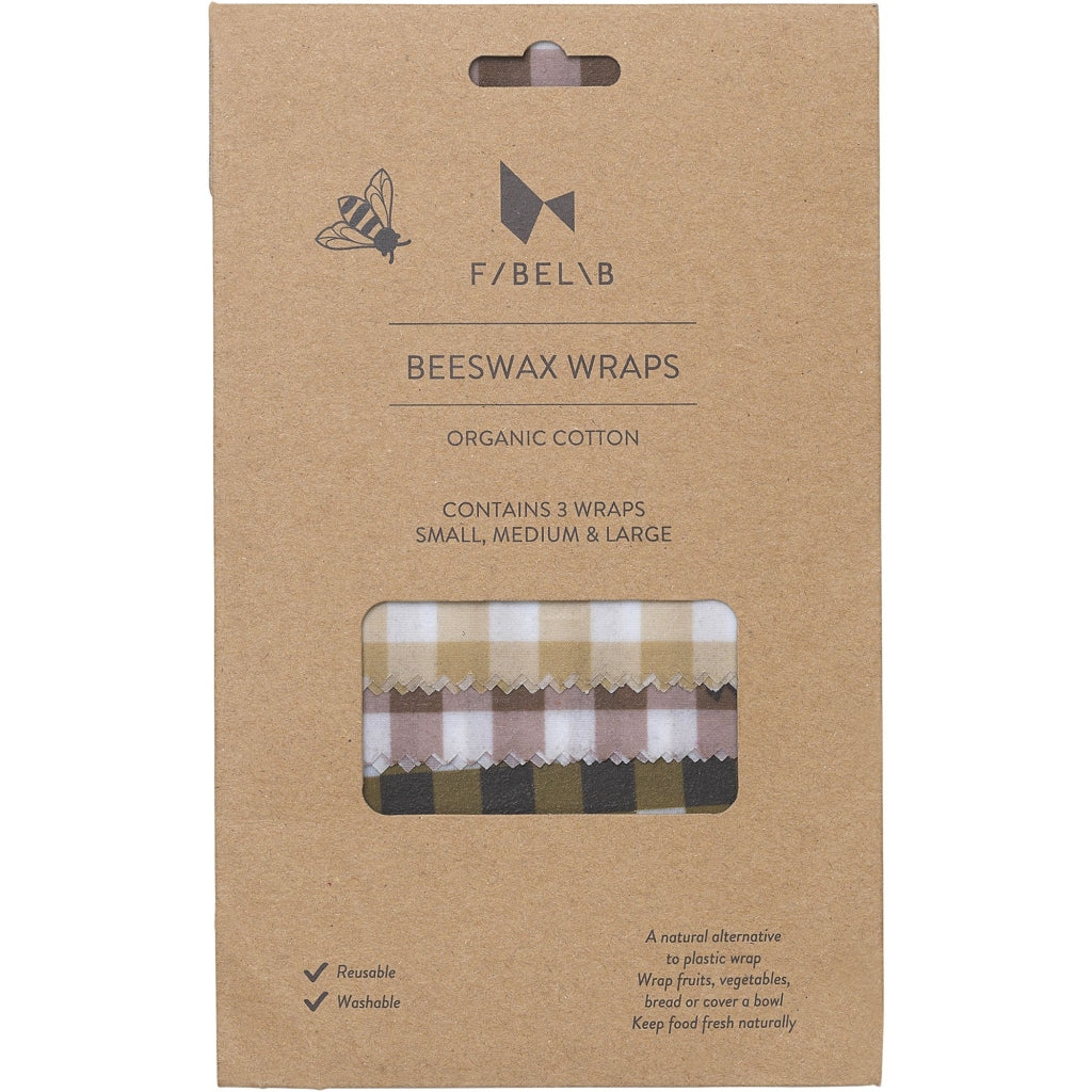 Fabelab Beeswax Wraps - Ochre mix - 3 pack Lunchboxes & Containers Ochre