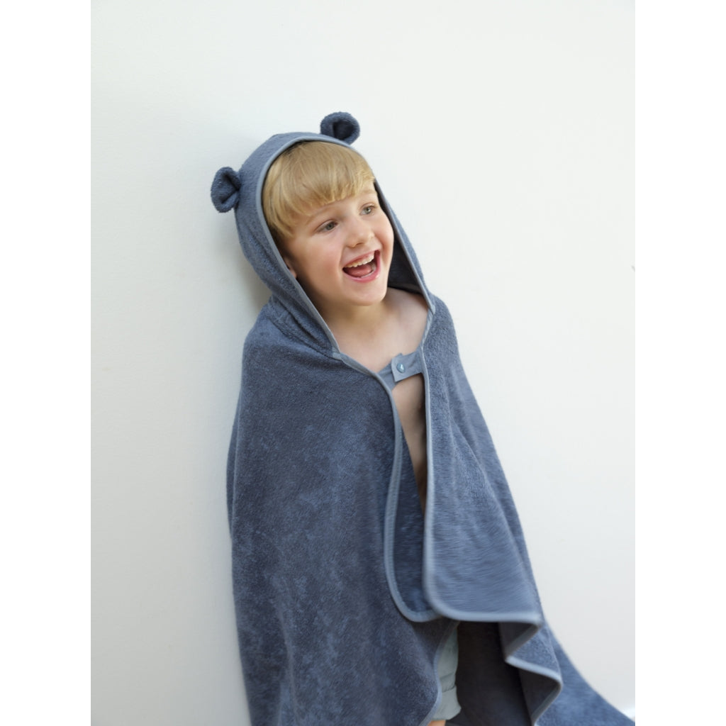 Fabelab Hooded Junior Towel - Bear - Blue Spruce Bathrobes & Towels Blue Spruce