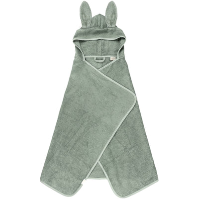 Fabelab Hooded Junior Towel - Bunny - Eucalyptus Bathrobes & Towels Eucalyptus