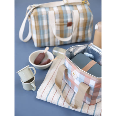 Fabelab Lunch Cooler Bag - Cottage Blue Checks Bags & Backpacks Multi Print