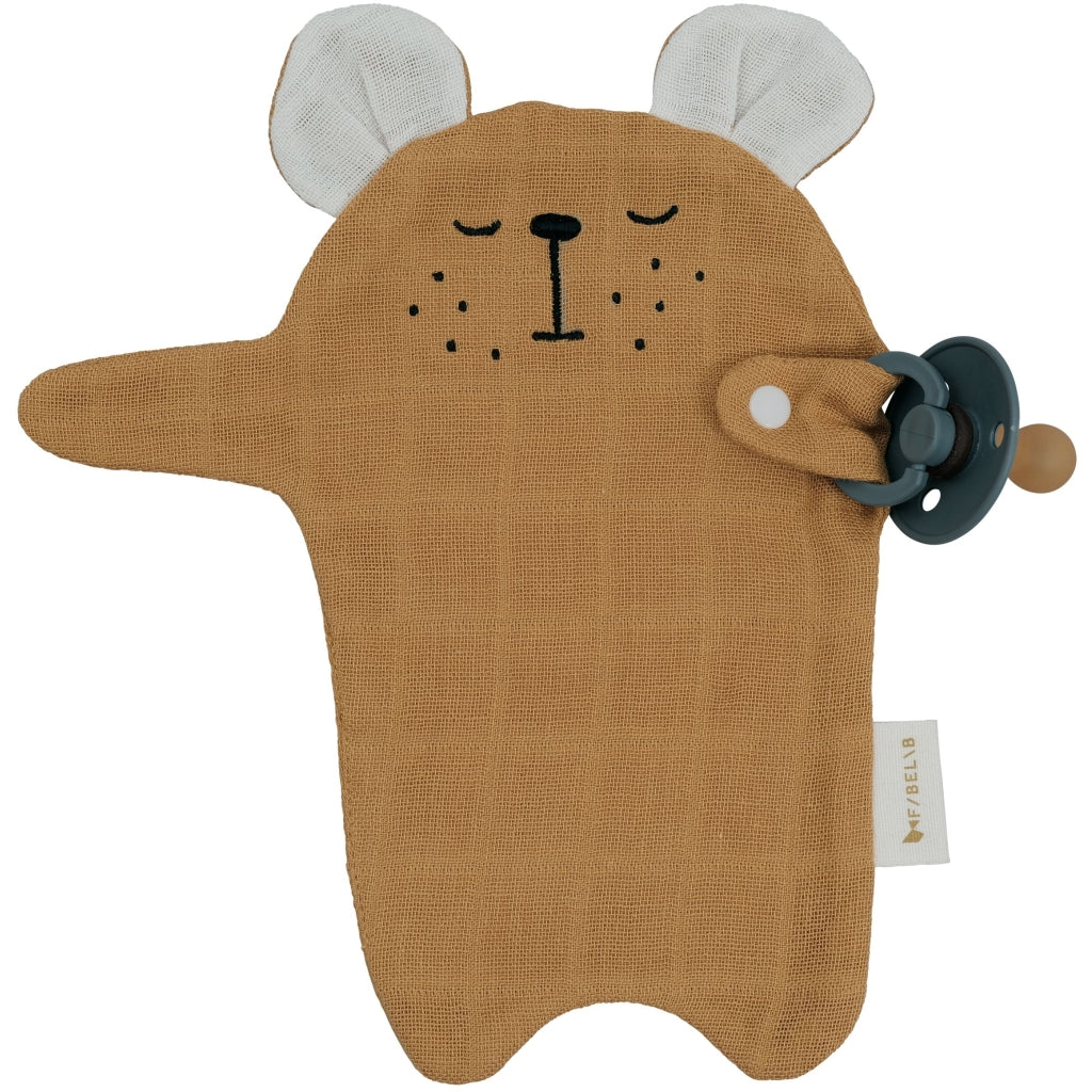Fabelab Pacifier Cuddle - Bear - Ochre Cuddles & Comforters & Teethers Ochre