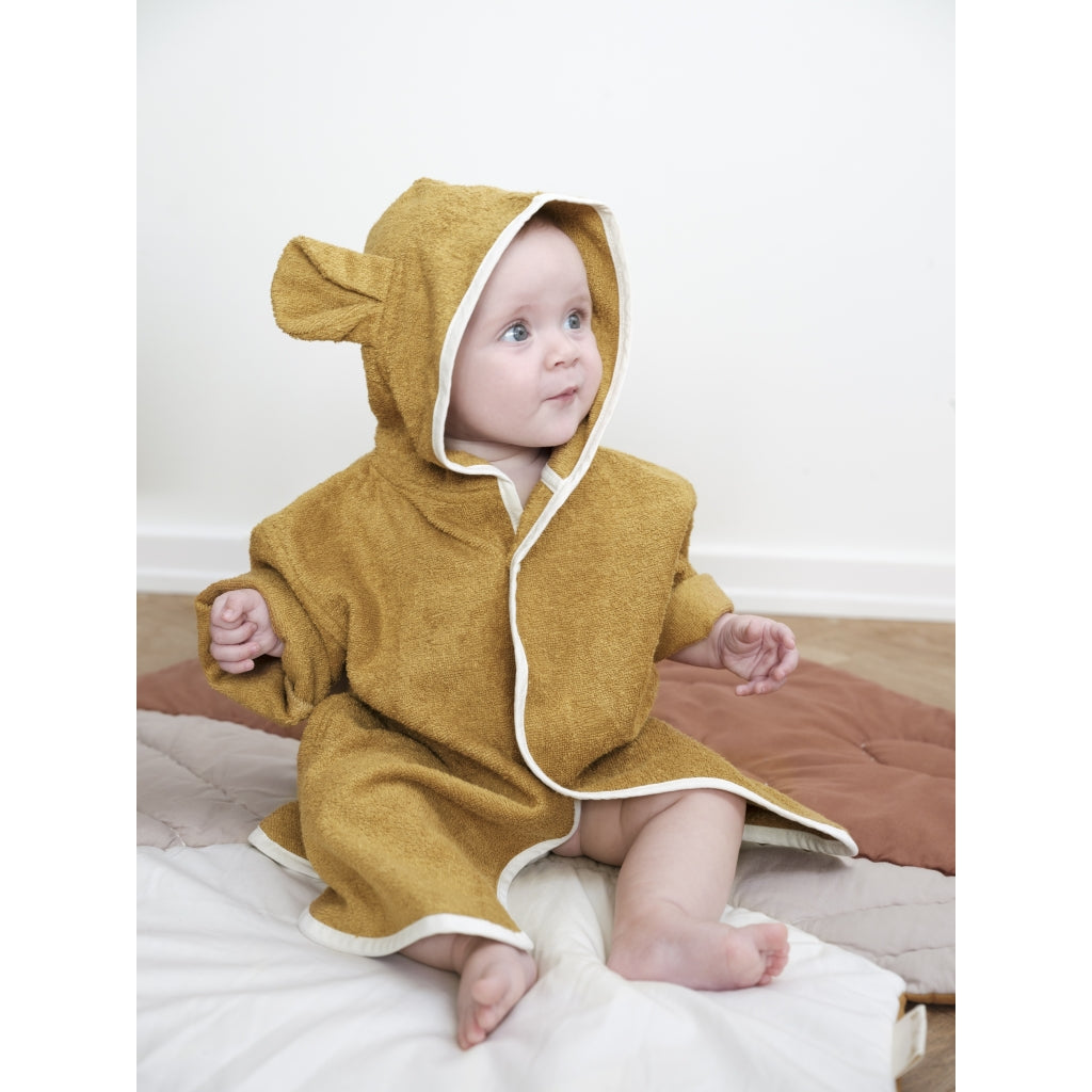 Fabelab Poncho-robe - Baby - Bear - Ochre Bathrobes & Towels Ochre