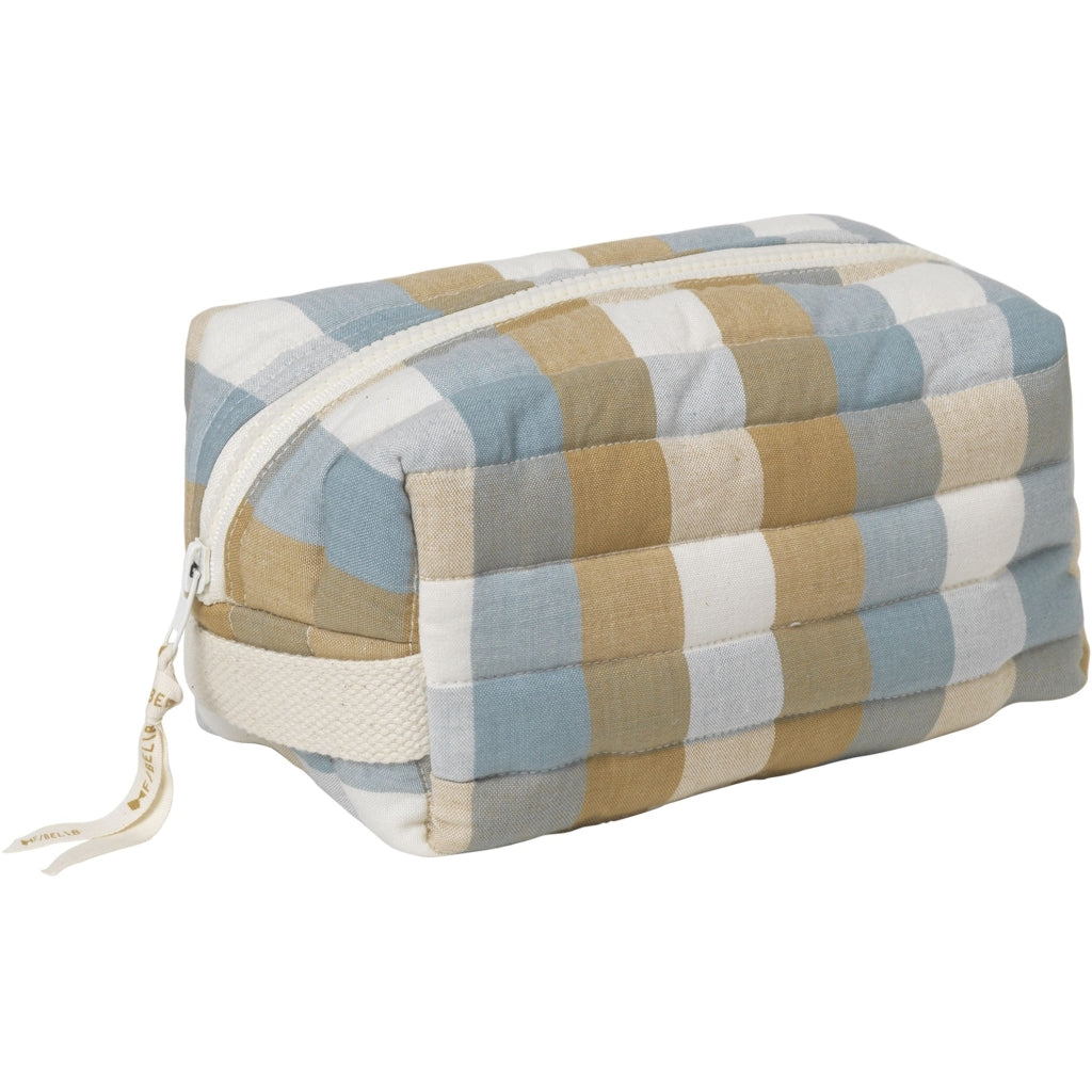 Fabelab Quilted Toiletry Bag - Cottage Blue Checks Toiletry Bags Cottage Blue